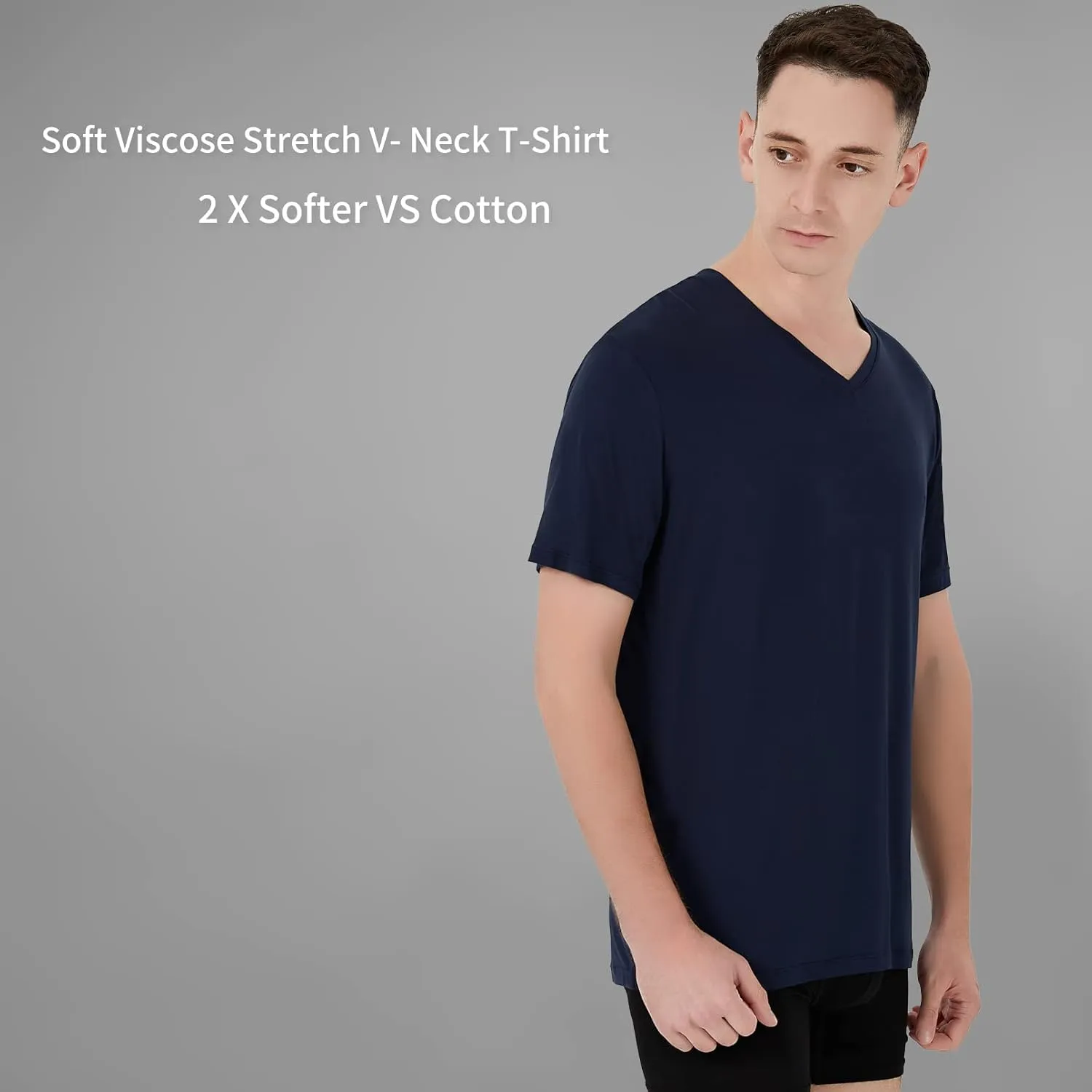 Men's Stretch Viscose Moisture-Wicking Tagless Undershirts, Pack of 3
