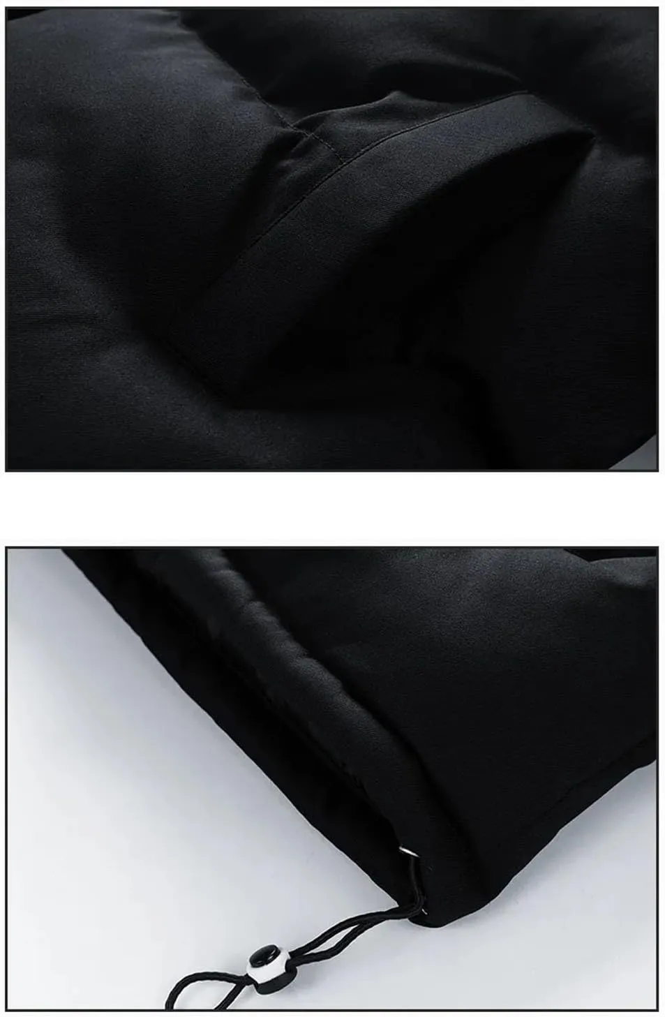 Mens Winter Trendy Fake Two-Piece Hooded Cotton-Padded Jackets Unisex Thermal Coat Couple Overcoat