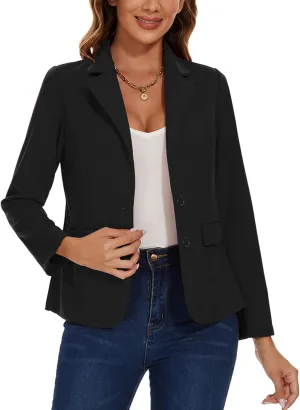 MINTLIMIT Blazers for Women Business Casual Long Sleeve Notched Lapel Button Work Office Blazers Jackets with Pockets