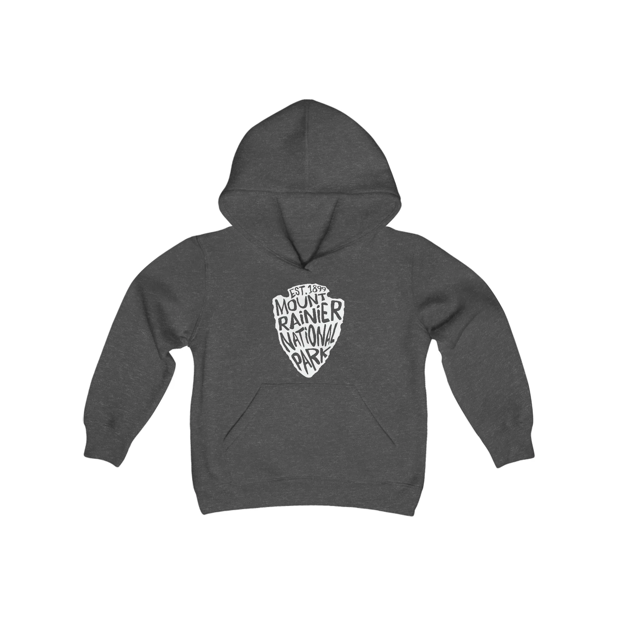 Mount Rainier National Park Kids Hoodie - Arrowhead Chunky Text