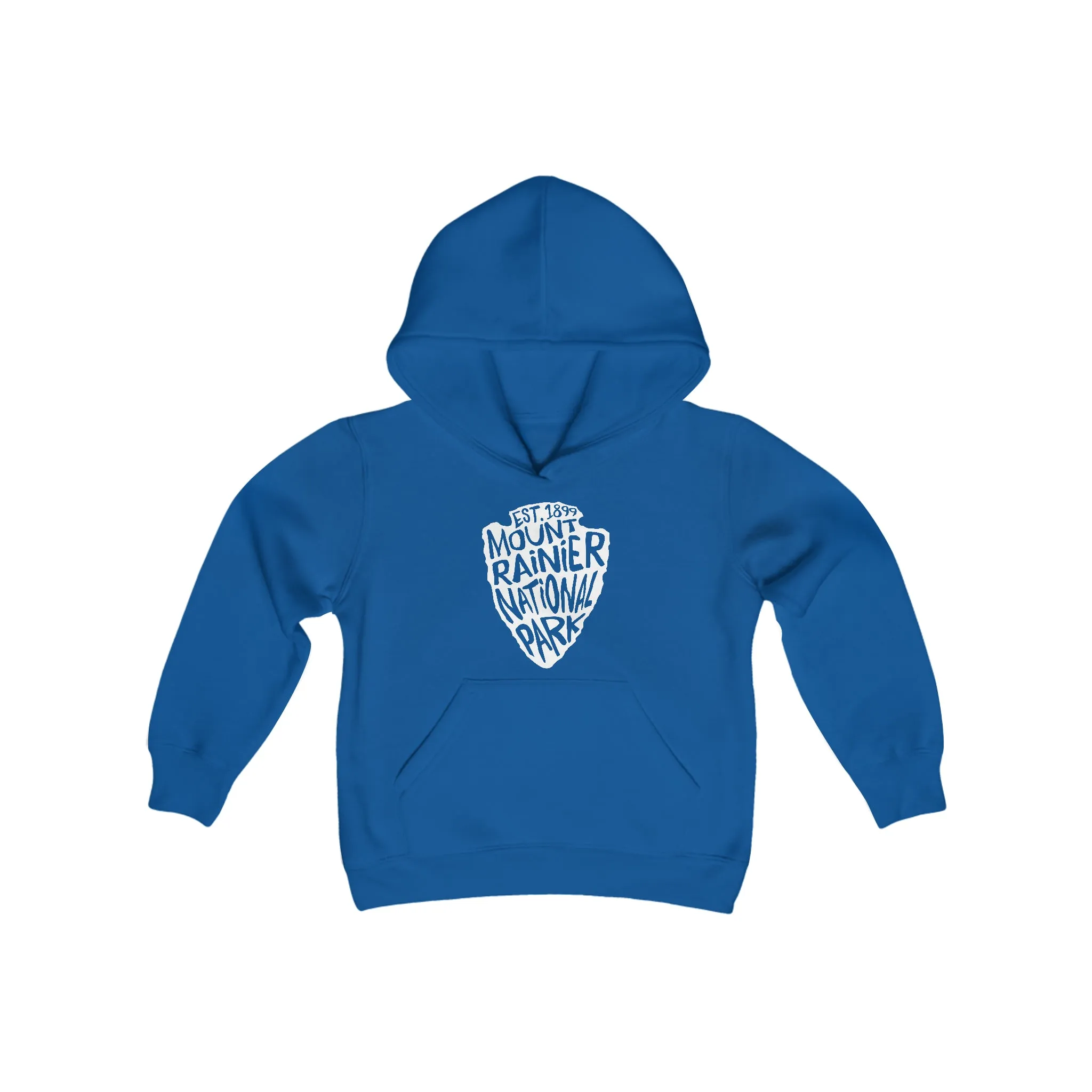 Mount Rainier National Park Kids Hoodie - Arrowhead Chunky Text