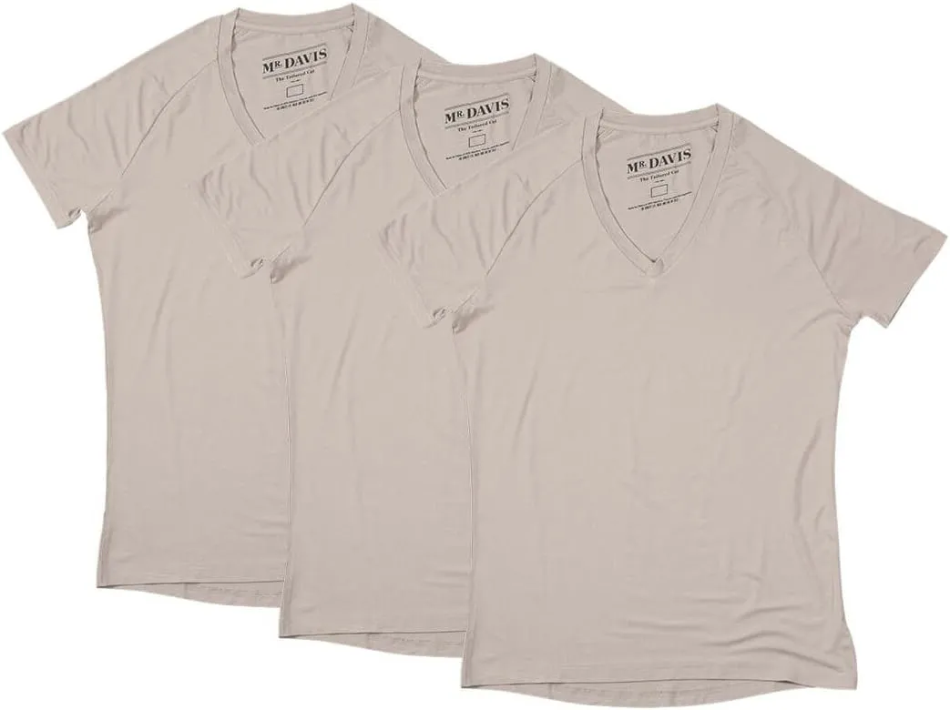 Mr. Davis Comfort Fit Premium Bamboo Viscose Tailored Cut Stylish V Neck Men's Undershirt 3 Pack