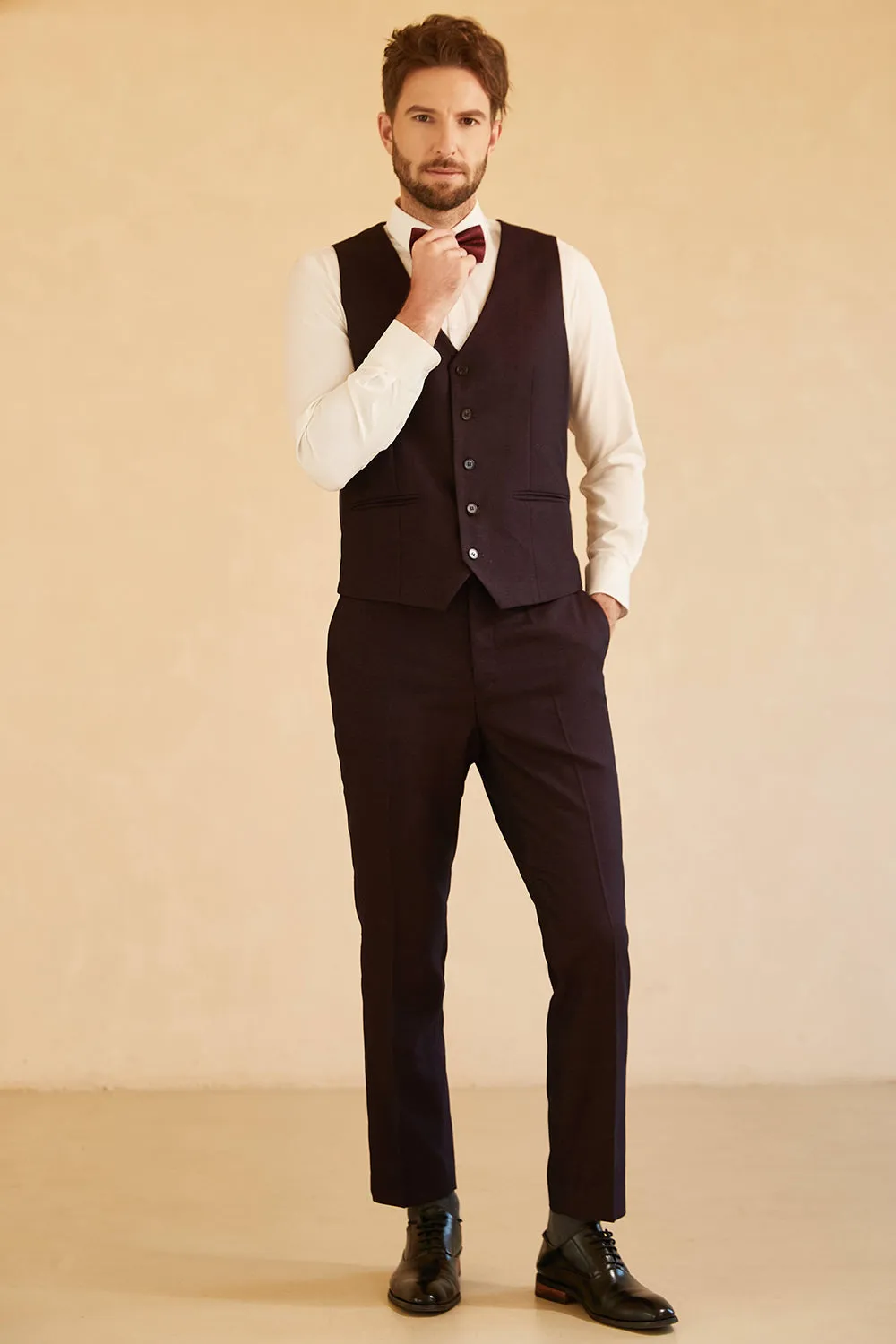 Notched Lapel Single Button Blazer for Men Wedding
