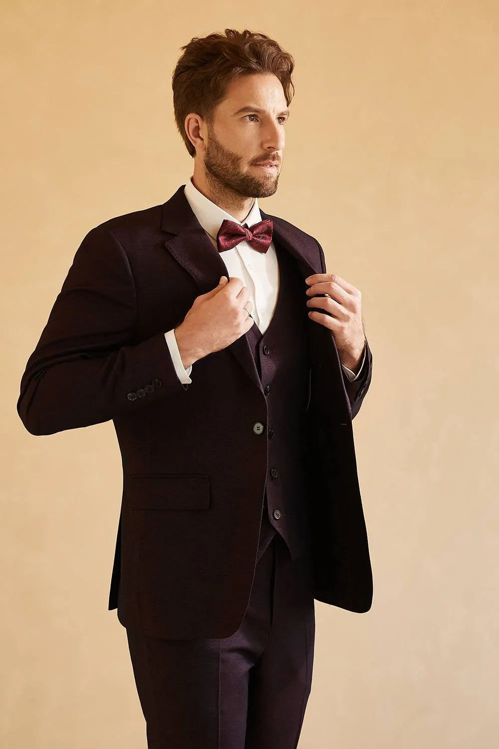 Notched Lapel Single Button Blazer for Men Wedding