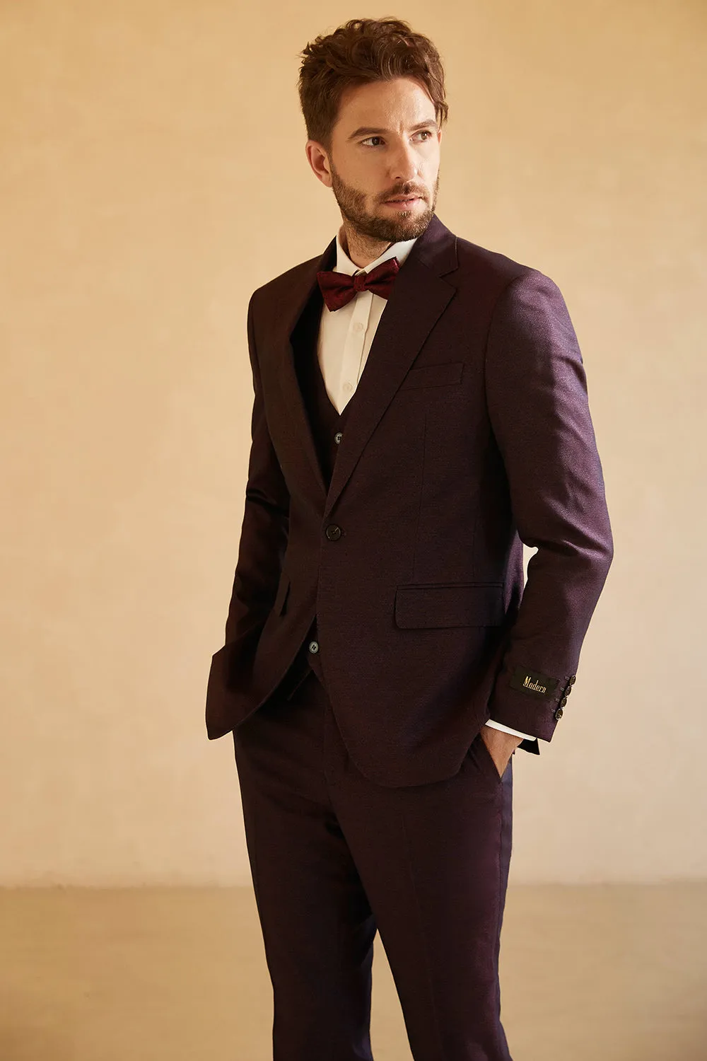 Notched Lapel Single Button Blazer for Men Wedding