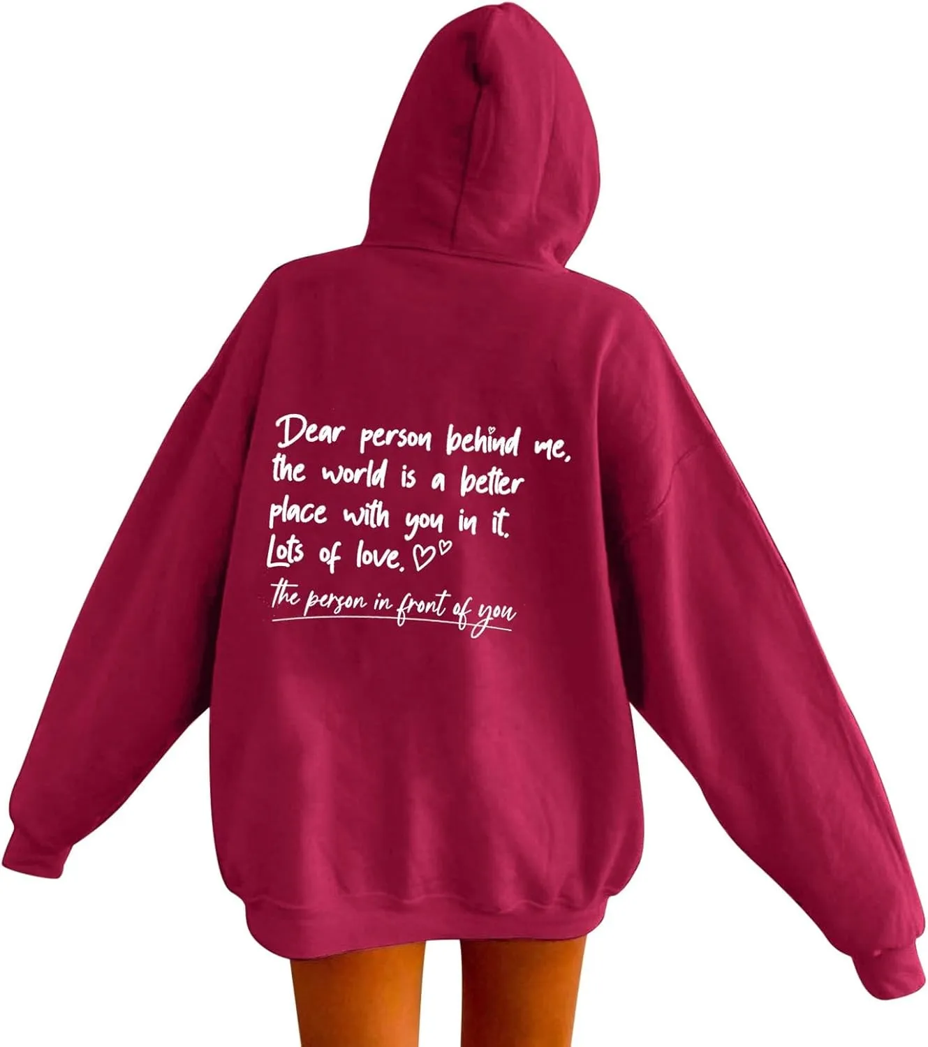 Oversized Hoodies for Women Fleece Casual Long Sleeve Letter Graphic Print Hoodie Sweatshirts Drawstring Pullover Pocket