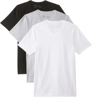 Pact Cool-Stretch V-Neck Undershirt 3-Pack - T-Shirt for Men - V-Neckline - Short Sleeves - Straight Hemline