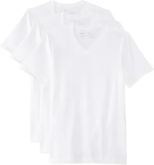 Pact Cool-Stretch V-Neck Undershirt 3-Pack - T-Shirt for Men - V-Neckline - Short Sleeves - Straight Hemline