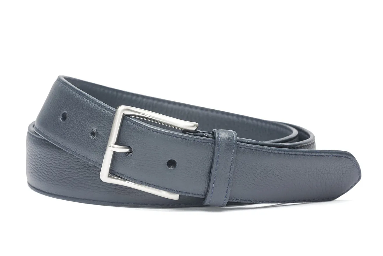 Pebbled Calf Soft Belt with Brushed Nickel Buckle