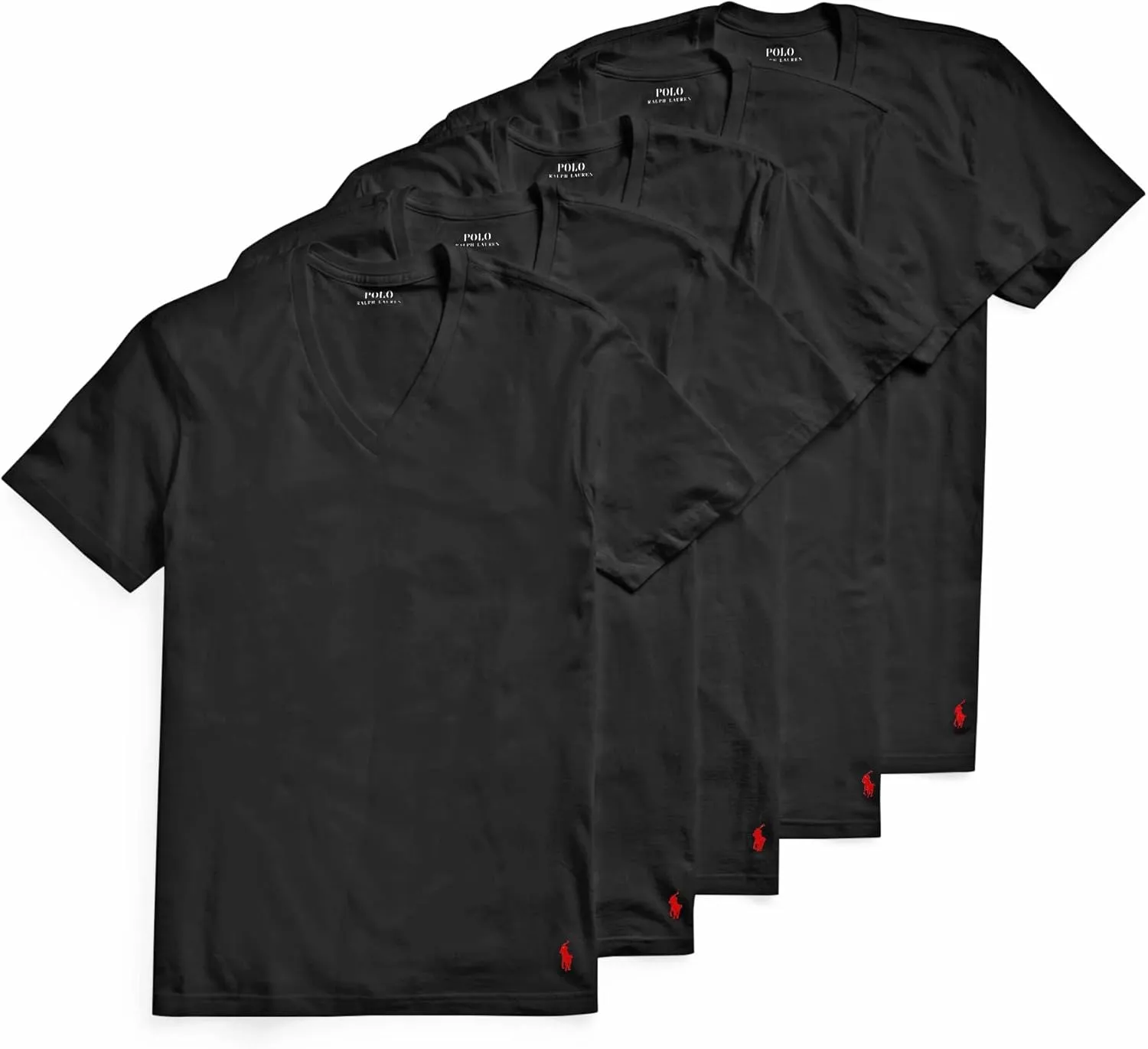 POLO RALPH LAUREN Classic Fit Wicking V-Neck 5-Pack Undershirts