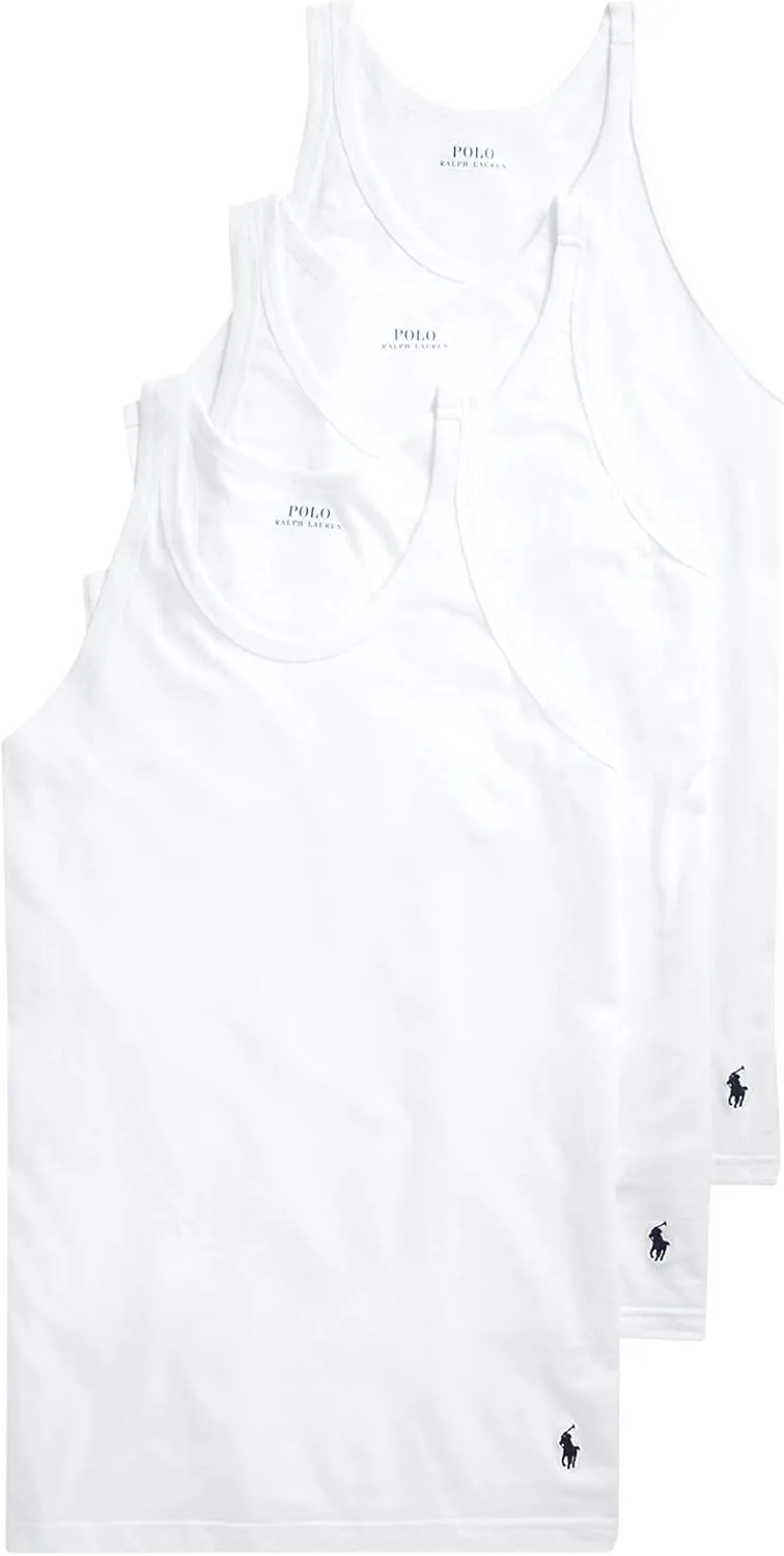 POLO RALPH LAUREN Men's Slim Fit W/Wicking 3-Pack Tank Undershirts