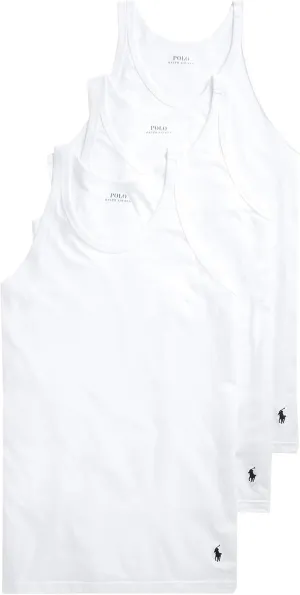 POLO RALPH LAUREN Men's Slim Fit W/Wicking 3-Pack Tank Undershirts