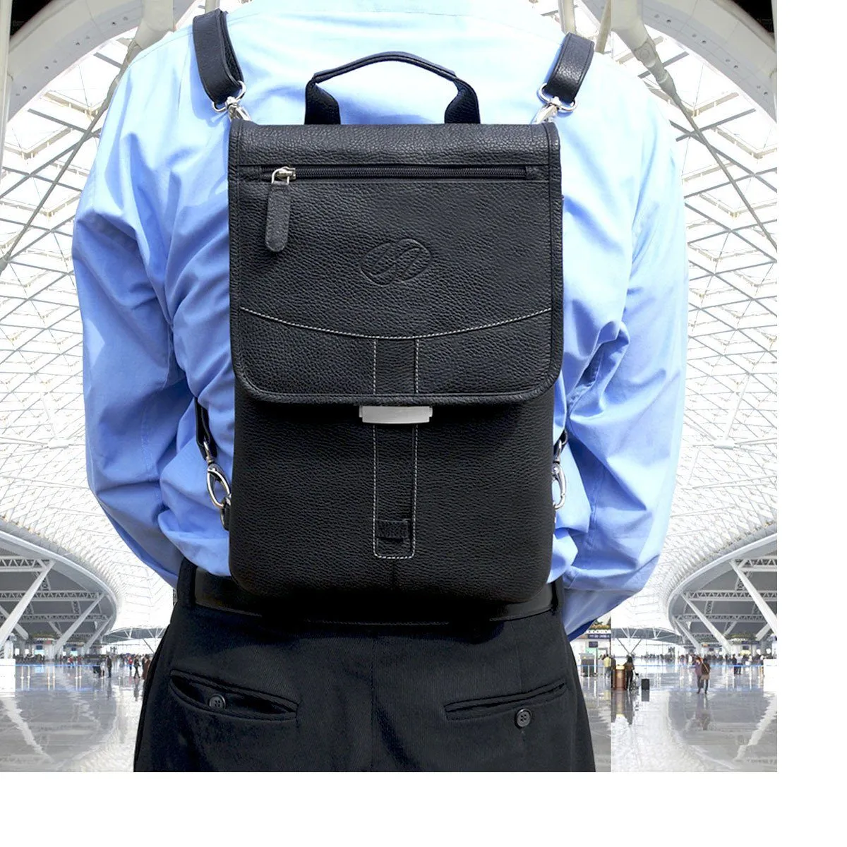 Premium Leather Backpack Strap Set