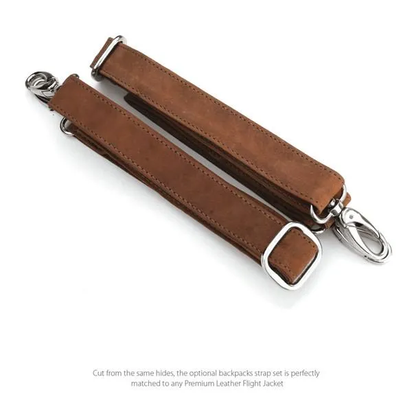 Premium Leather Backpack Strap Set