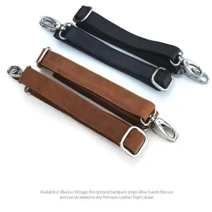 Premium Leather Backpack Strap Set
