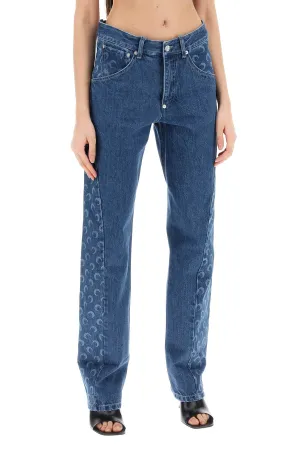 "regenerated denim moon all over jeans