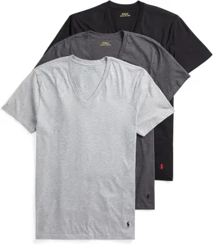 RALPH LAUREN Men's Classic Fit Cotton V-Neck Undershirts, 3 Pack