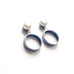 Raquel Paiz Pearl Circle Earrings