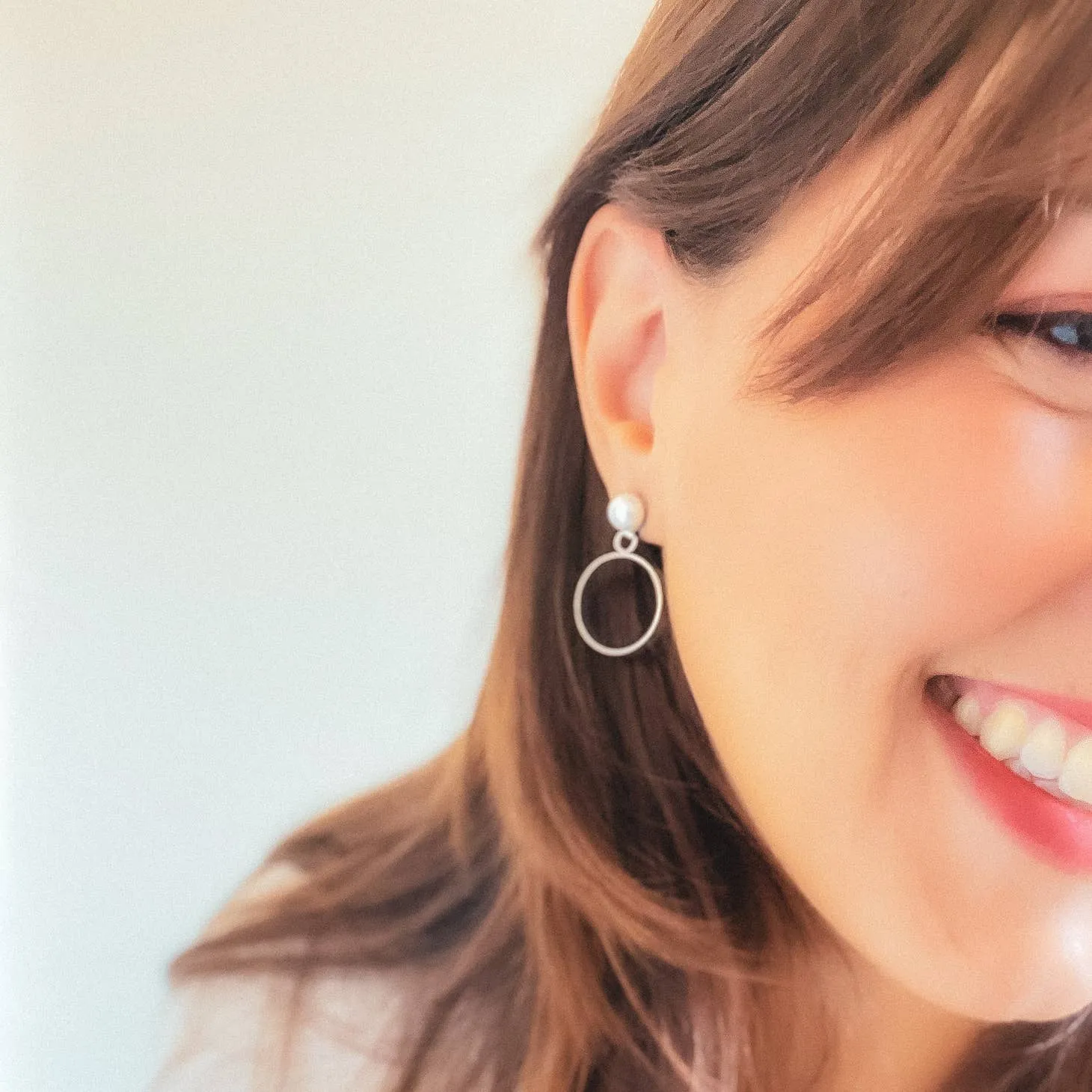 Raquel Paiz Pearl Circle Earrings
