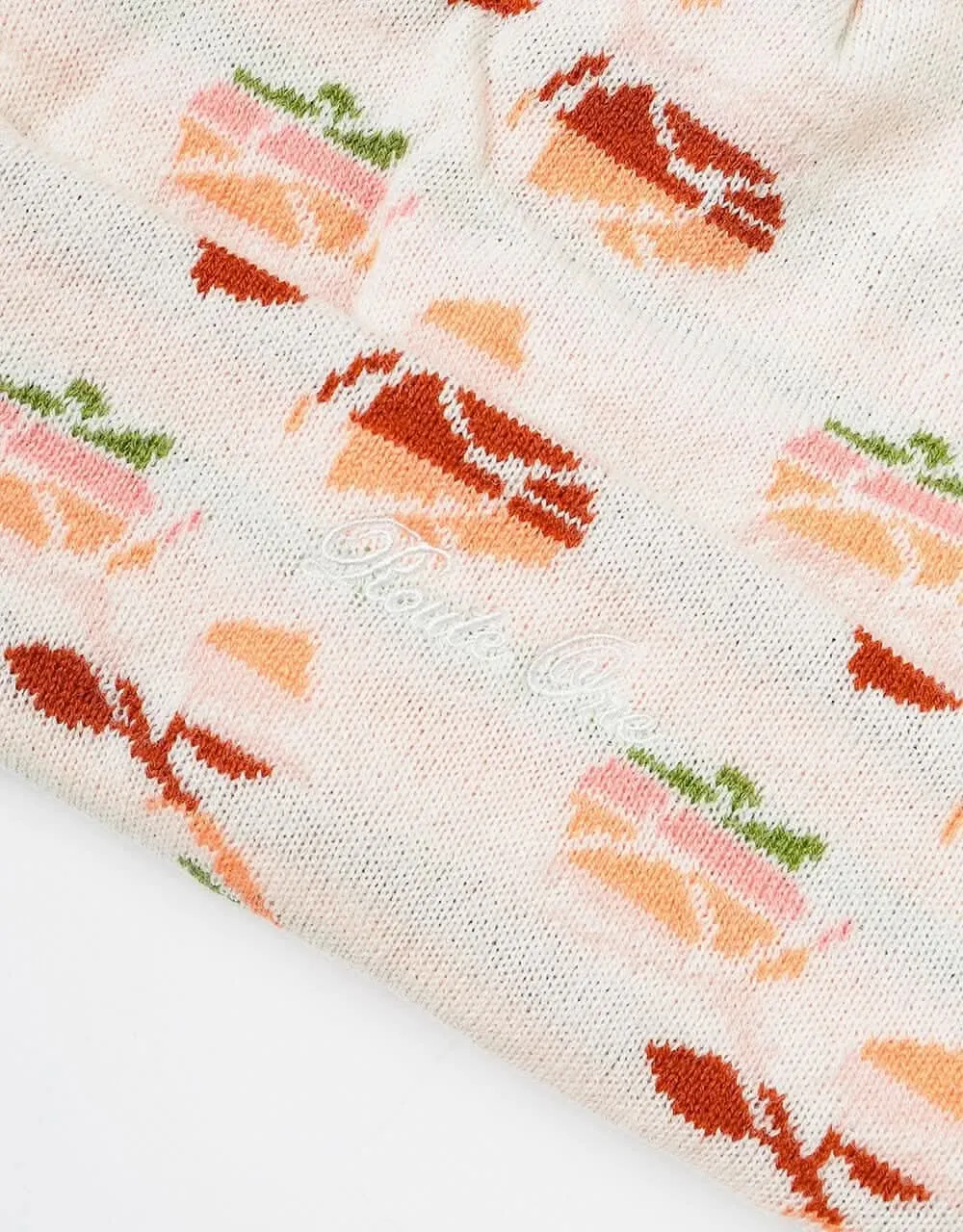 Route One Floral Cuffed Beanie - Off White