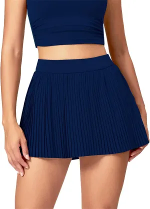 SANGTREE Women's Quick Dry Pleated Tennis Skorts Skirt
