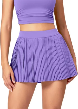 SANGTREE Women's Quick Dry Pleated Tennis Skorts Skirt