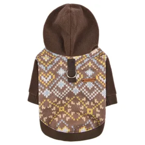 skadi aztec fleece hoody - brown - last one!