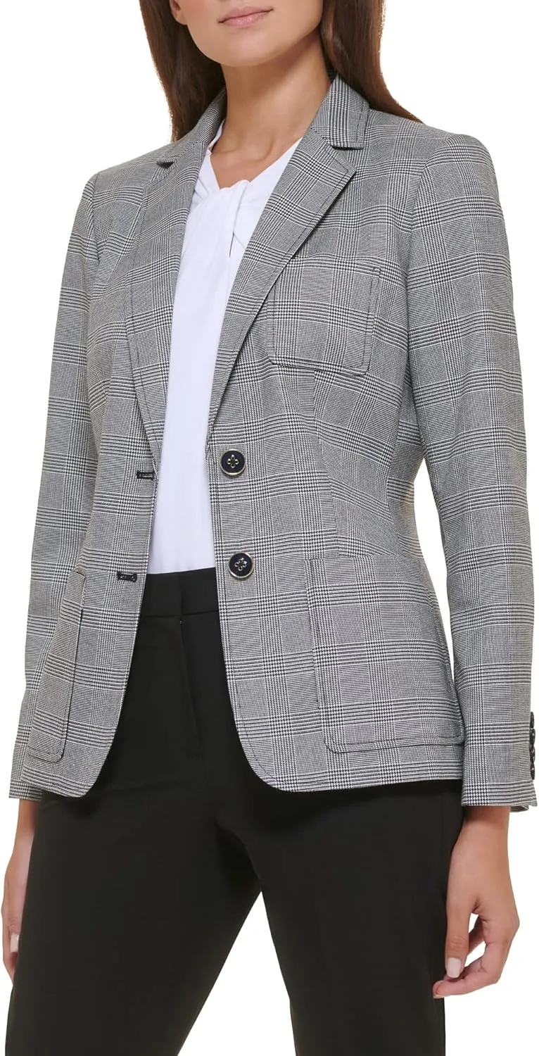 Tommy Hilfiger Womens Notched Blazer Jacket