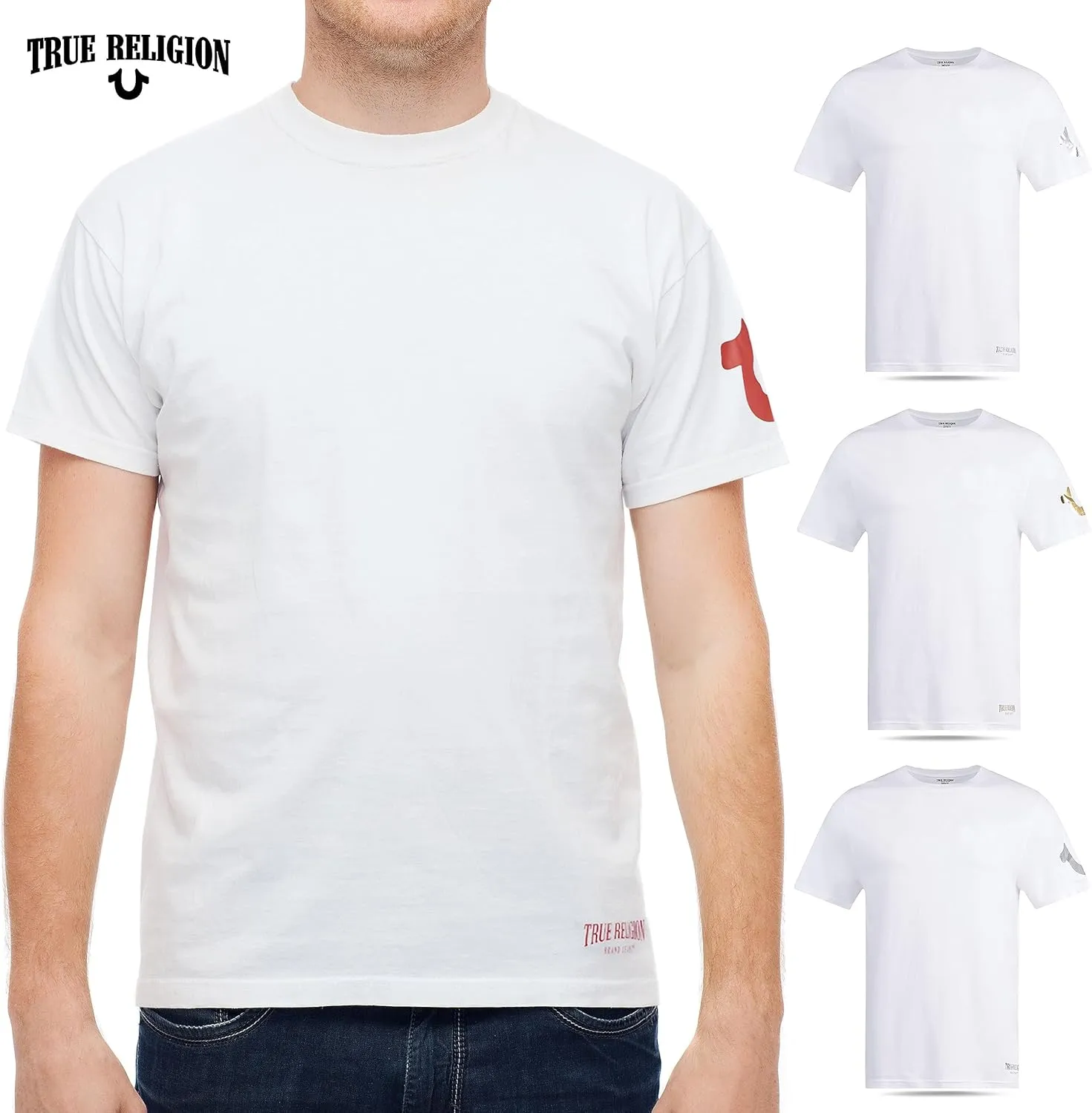 True Religion Mens Undershirts 4 Pack Mens Lightweight Mens Undershirt, 100% Cotton