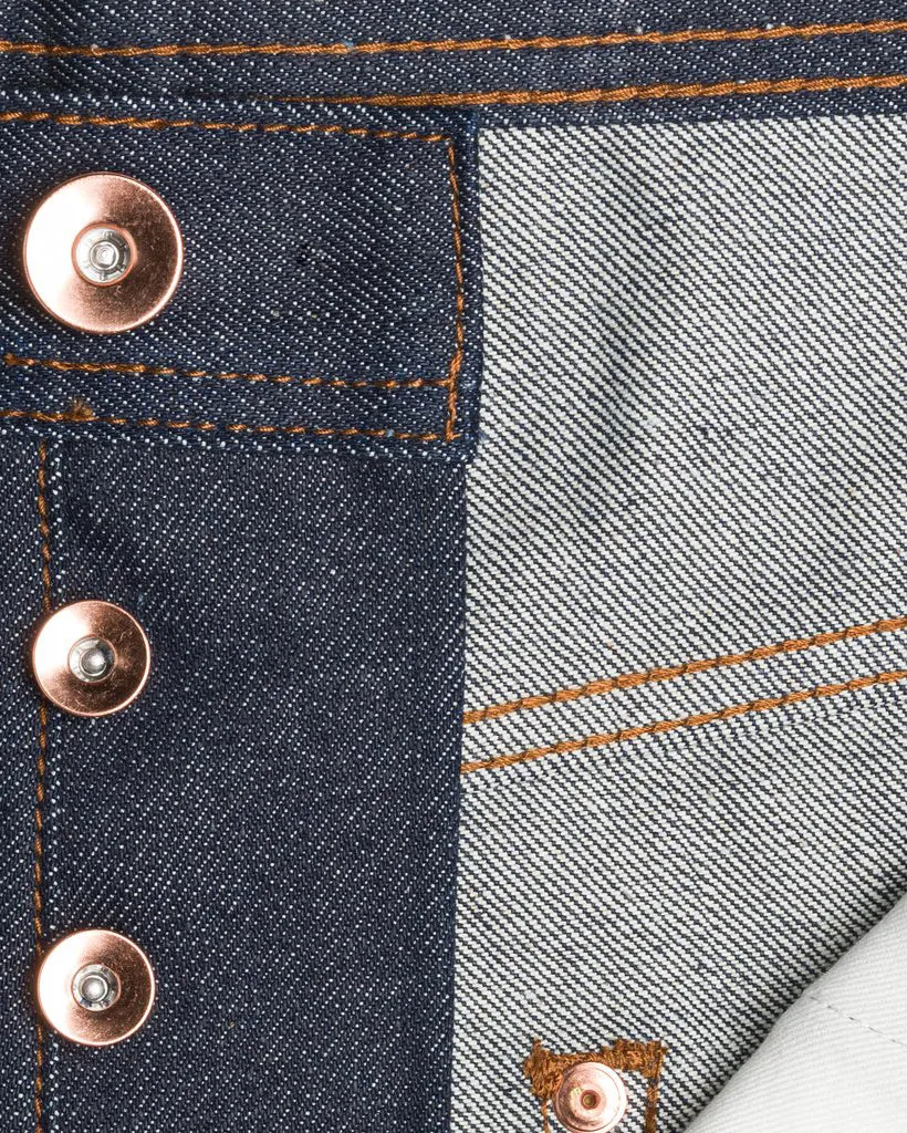Unbranded UB601 Relaxed Tapered Mens Jeans - 14.5oz Indigo Selvedge