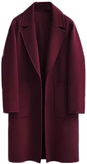 utcoco Womens Overcoat Fall Winter Notch Lapel Long Woolen Trench Coats with Pockets
