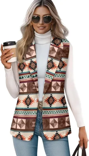 Western Vest For Women,Casual Women Suit Vest,Slim Sleeveless Blazers,S-5XL