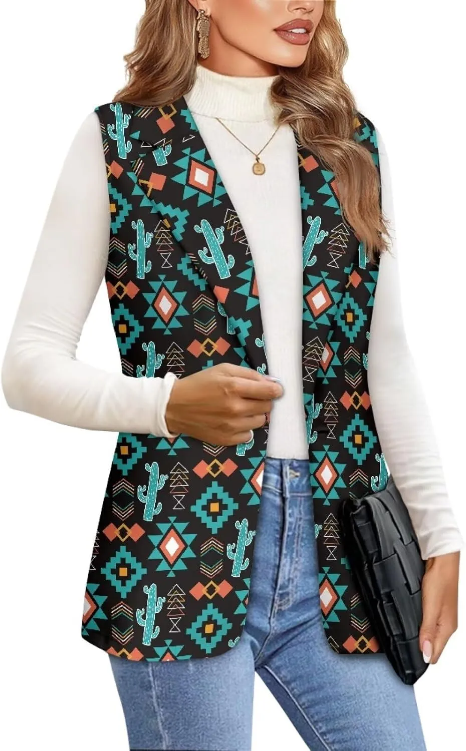 Western Vest For Women,Casual Women Suit Vest,Slim Sleeveless Blazers,S-5XL