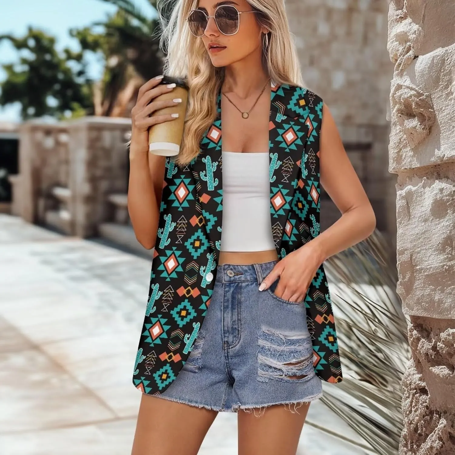 Western Vest For Women,Casual Women Suit Vest,Slim Sleeveless Blazers,S-5XL