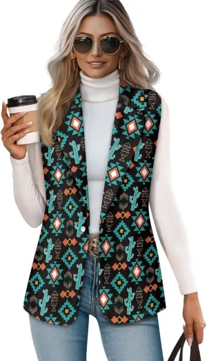 Western Vest For Women,Casual Women Suit Vest,Slim Sleeveless Blazers,S-5XL