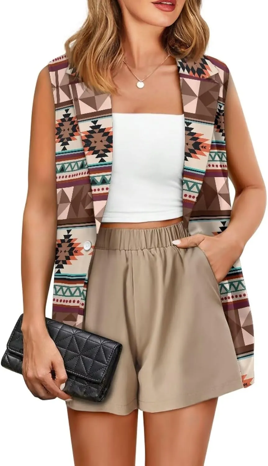 Western Vest For Women,Casual Women Suit Vest,Slim Sleeveless Blazers,S-5XL