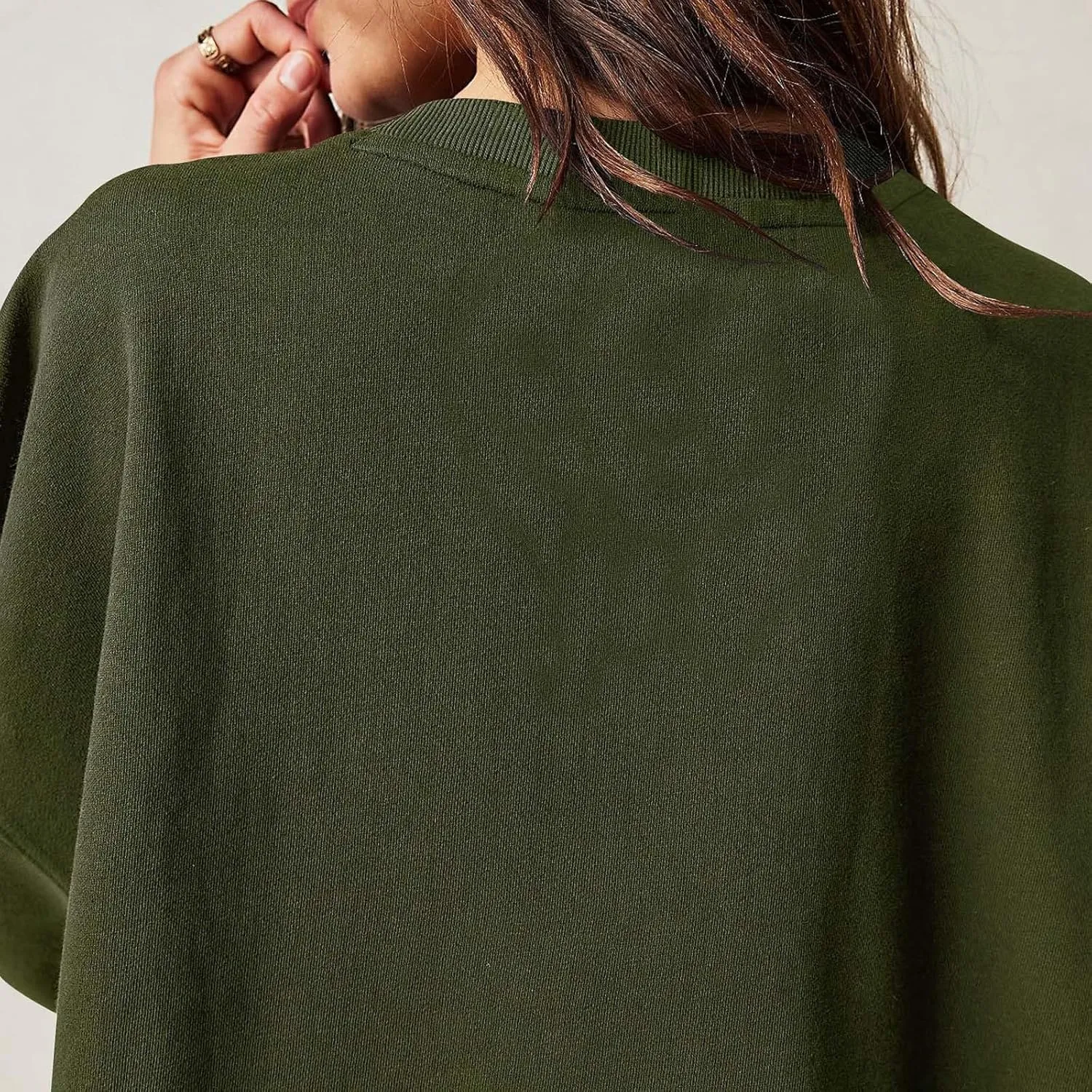 Women Oversized Sweatshirts Dress Long Sleeve Crewneck Patchwork Pleated Pullover Top Mini Dress Fall Outfits 2024