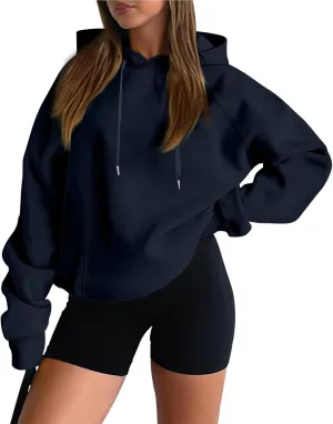 Women'S Casual Oversized Hoodie Soft Fleece Pullover Sweatshirt With Drawstring Perfect