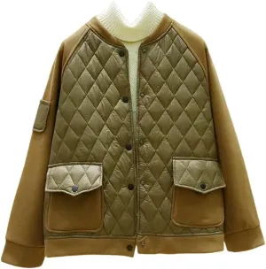 Womens Cotton Jacket Winter Down Cotton Coats Student Outwear Korean Loose Cotton-Padded Jacket Puffer Parkas
