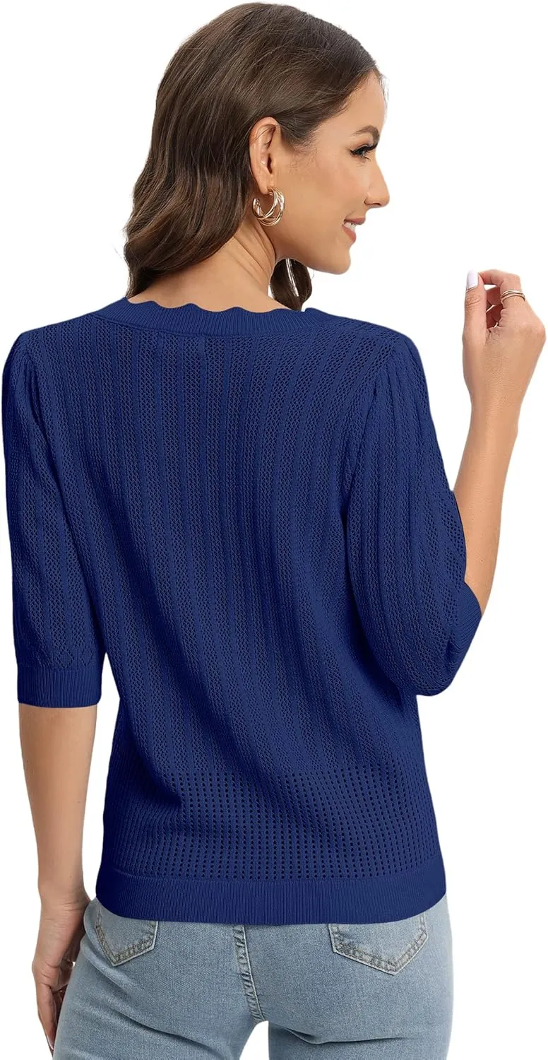 Womens Cropped Cardigan Knit Shrugs for Dresses Tops V Neck Button Down Cardigans Sweaters