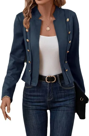 Womens Cropped Suede Blazer Jacket 2024 New Spring Fashion Casual Lightweight Petite Fitted Office Outwear Suit