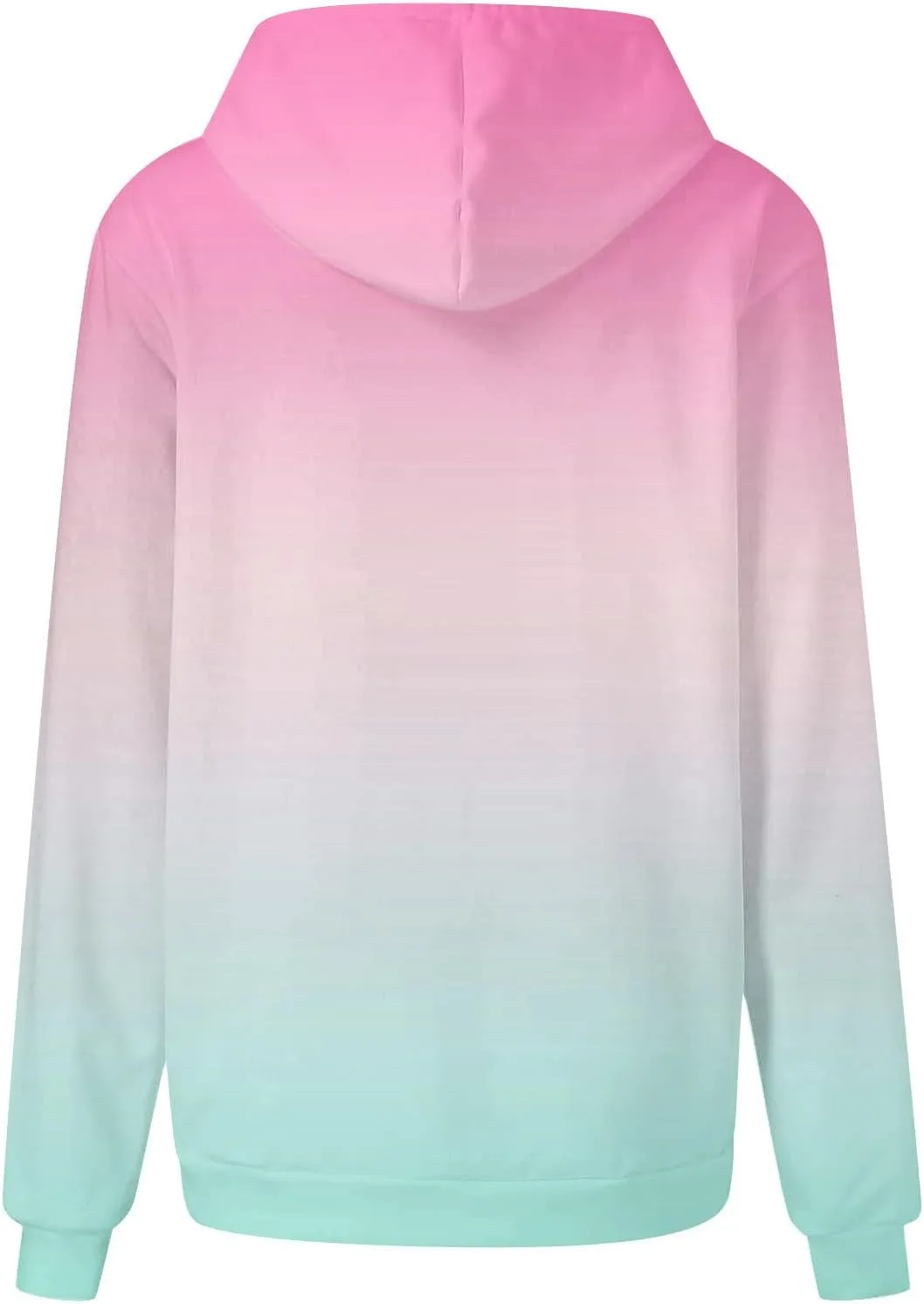 Women's Oversized Hoodies Plus Size Gradient Color Fall Tops Drawstring Trendy Pullover Tees Loose Preppy Clothes