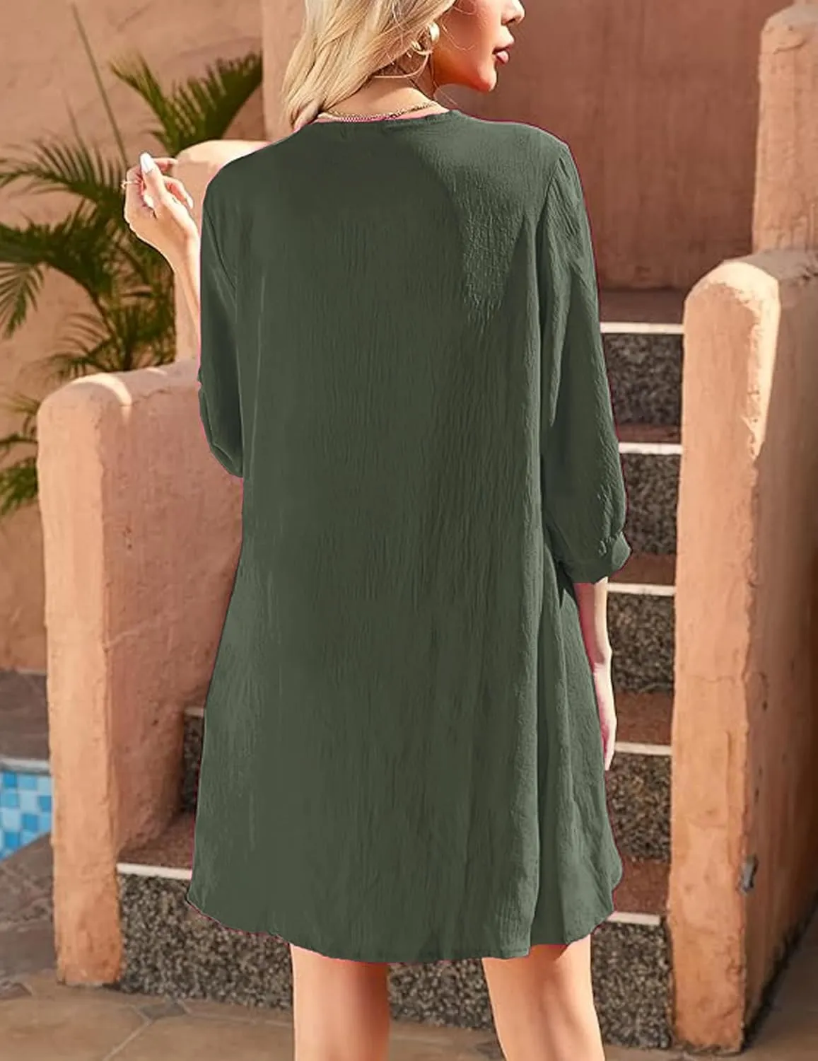 Yekaty Cardigan for Women 3/4 Sleeve Lightweight Summer Kimono Cardigan Loose Beach Cover Up 2025