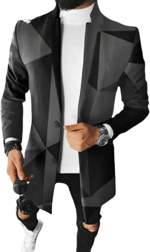 ZOCANIA Trench Coat Mens Wool Blend Notched Lapel Collar Single Breasted Overcoat Classic Peacoat Slim Fit Winter Midi Jacket