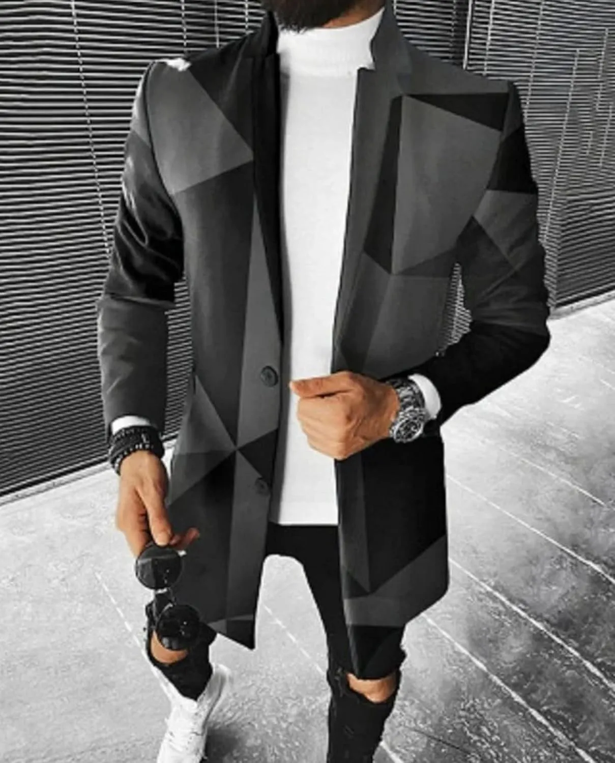 ZOCANIA Trench Coat Mens Wool Blend Notched Lapel Collar Single Breasted Overcoat Classic Peacoat Slim Fit Winter Midi Jacket